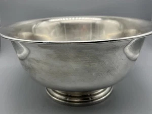 Vintage Arts Co. SPC Signed Large Classic Silver Round Bowl – mark 10” X 5” C - Picture 1 of 20