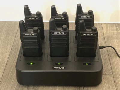 Retevis RT622 Two Way Radios Set of 6 with 6-Way Charger Walkie Talkies - Image 1 of 4