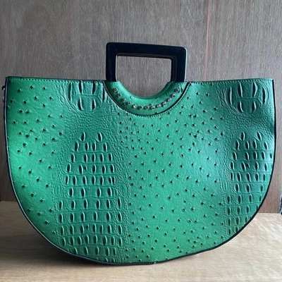 Cato Green Ostrich Embossed Large Purse Pockets Handbag Women’s Oversized ￼ - Image 1 of 4