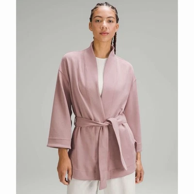 Lululemon Ribbed Softstreme Belted Wrap Twilight Rose Size 12 - Image 1 of 4