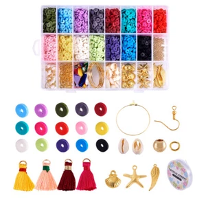 1Box 6mm Flat Round Disc Polymer Clay Beads Heishi Beads Spacer Earrings Making - Picture 1 of 9