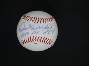 WALT DROPO SIGNED BOSTON RED SOX MAJOR LEAGUE BASEBALL INSCRIBED "1950 AL ROY" - Picture 1 of 3
