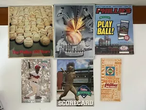 Vintage Lot of (6) Philadelphia Phillies Media Guides Etc Epherma. - Picture 1 of 7