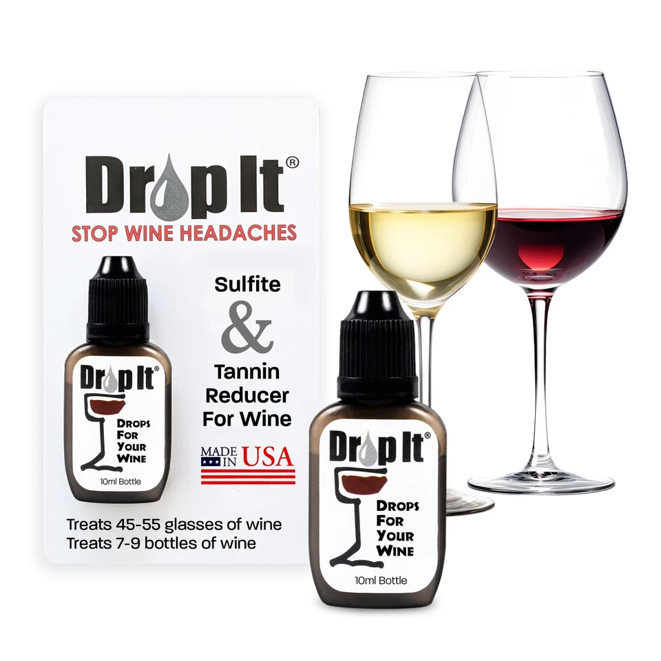 6 Bottles Wine Drops Sulfite & Histamine Remover Reduce Allergies and Headaches