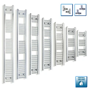 250mm Wide Chrome Heated Towel Rail Radiator Ladder Straight Bathroom Warmer HTR - Picture 1 of 32