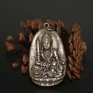 Collect Copper Lion Riding Manjushri Guanyin Pendant, Necklace, Pendant - Picture 1 of 8