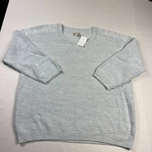 J.Crew Womens Crew Neck Sweater Blue Marled Knit Long Sleeve Cozy Warm XL NEW - Picture 1 of 10