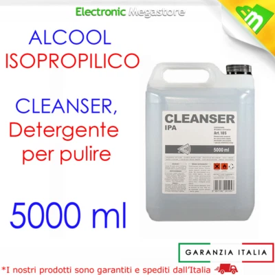 ELEKTRONIC SPRAY ALCOOL ISOPROPILICO IPA MAX ISOPROPANOLO 5LT PURO 99,9% DETERGENTE PULIZIA ALCOL