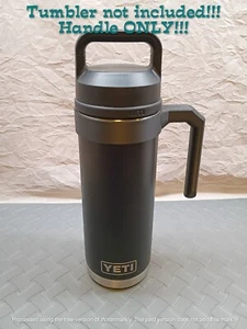 YETI HANDLE TUMBLER 12OZ 18OZ RAMBLER TRAVEL INSULATED COFFEE CUP SLIP ON BLACK - Picture 1 of 9