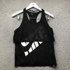 Nike Prep Mesh Tank Top Shirt Women's S Graphic Logo Racerback Black 725814-010