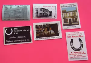 6 Bouldens Horse Shoes Inns/Taverns Matchbox Labels free shipping - Picture 1 of 2
