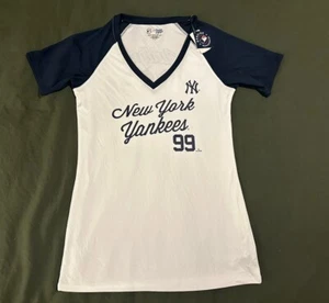 NWT Women’s MLB Genuine Merchandise Small Yankees Judge Vneck Short Sleeve Shirt - Picture 1 of 6