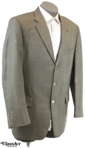 Joseph Abboud Blazer Mens Tan Silk Wool Coat 3 Button Suit Jacket 42L - Picture 1 of 8