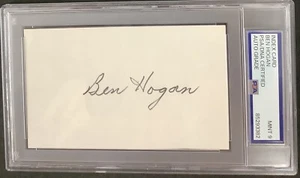 Ben Hogan Signed Index Card Golf 3x5 HOF Masters Autograph PSA/DNA Mint 9 - Picture 1 of 3