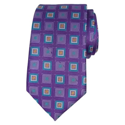 Corbata de seda para hombre IKE by IKE BEHAR púrpura clásica 3,25 diseñador jacquard nueva con etiquetas Foto 1 de 4