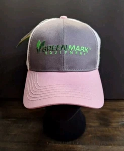 John Deere Women's Greenmark Equipment Gray/Pink Snapback Farm Hat New With Tags - Picture 1 of 11