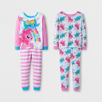 NEW My Little Pony Toddler Girls' 4pc Pajama Set (2 Sleepwear Sets) - 18M - Pink - Image 1 of 4