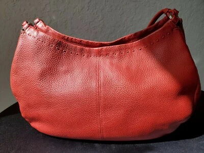 Bolso de Hombro Adrienne Vittadini Cuero Guijarro Rojo Excelente Estado  Foto 1 de 4