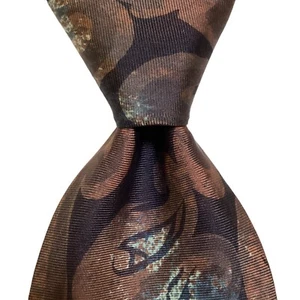 HUGO BOSS Herren 100 % Seide Krawatte ITALIEN Designer Geometrisch Blau/Mauve/Pink EUC - Bild 1 von 3