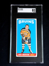 LEO BOIVIN 1964 TOPPS TALL BOY HOCKEY CARD #50 SGC 8 NM-MT 1964-65 BOSTON BRUINS