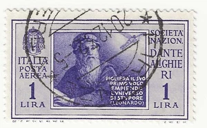 1932 Regno - 1 L. viola Posta Aerea Leonardo Da Vinci usato (Sass. A27) - Picture 1 of 1