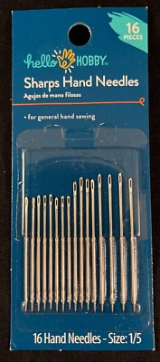 Hello Hobby - Sharps Hand Needles - 16 Needle Pack - Hand Needles - Size 1/5 - Image 1 of 3
