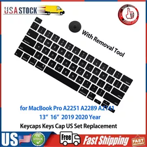 Keycaps Key US per MacBook Pro A2141 A2289 A2251 2019 2020 13" 16" tastiera - Foto 1 di 6