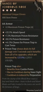 💥DIABLO 4💥SEASON 9💥Rogue Unique Gloves💥Bands of Ichorous Rose 4 GA - Picture 1 of 1