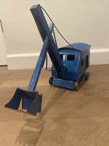 VINTAGE STRUCTO TOYS STEAM SHOVEL EXCAVATOR-BLUE PRETTY GOOD CONDITION - Picture 1 of 5