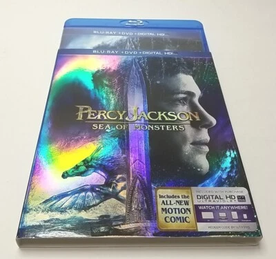 Percy Jackson: Sea of Monsters (Blu-ray/DVD, 2013, 2-Disc)  + Slipcover  - Image 1 of 2