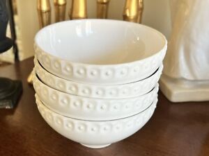 Southern Living Alexa White Stoneware Set Of 4 Soup / Cereal Bowls