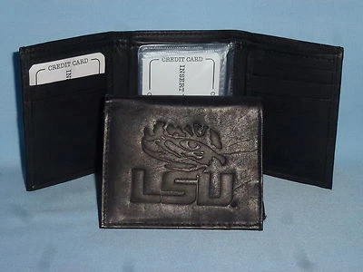 LSU TIGERS   Leather TriFold Wallet    NEW    black 3   (n.l.) - Image 1 of 4