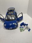 Vintage Mattel Barbie Blue Volkswagen VW Beetle Car 2000 with Accessories