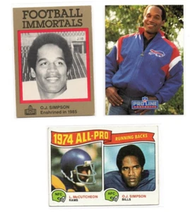 (3 Stück) O.J. SIMPSON 1975 TOPPS ALL-PRO, 1991 PRO LINE PORTRAIT, 1990 HOF - Bild 1 von 1