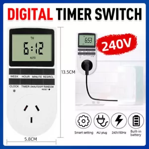 Digital Timer Switch Socket Electric Programmable Power 240V AU Plug Clock NEW - Picture 1 of 12