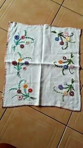 napperon  ancien 1925  broderie  main 50x44cm@mat  - Picture 1 of 4