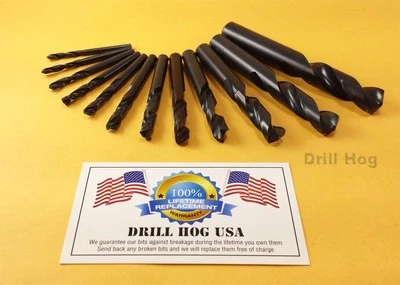 12Pc Stubby Drill Bits Machine Screw Stub Length Bit Lifetime Warranty Drill Hog - Image 1 of 3