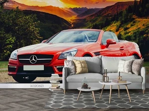 3D Red Mercedes-Benz Sports Car Self-adhesive Removable Wallpaper Murals - Picture 1 of 11