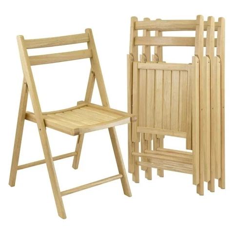 Winsome Wood Robin 4-Pc Folding Chair Set, Natural Finish Cover