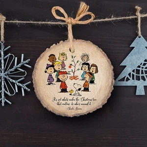 1pcs Christmas Tree Wooden Snoopy Ornaments Xmas Pendants Hanging Kids Gifts - Picture 1 of 3