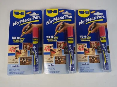 WD-40 No Mess Pen Lubricates Protects Removes 0.26 oz Low Odor Lot Of 3 - Image 1 of 3