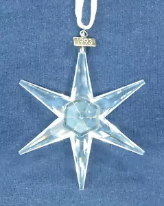 Vtg RARE Swarovski Annual 1993 SNOWFLAKE STAR Christmas Tree Ornament Crystal - Picture 1 of 16