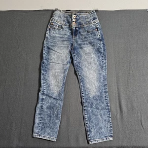 No Boundaries Gr. 9 High-Rise Stonewash Blue Jeans - Bild 1 von 9