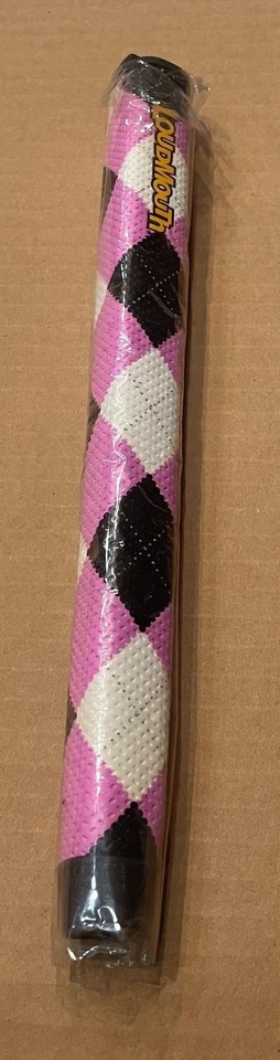 Loudmouth grip putter Standard Pink&Black Argyle with magnetic ball marker - Image 1 of 1