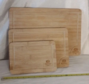 Set Of (3) Royal Craft Wood Bamboo Cutting Board ***SLIGHTLY USED, SEE PHOTOS*** - Picture 1 of 4