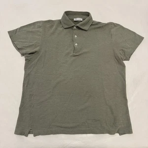 Gran Sasso Polo Shirt Mens Large Olive Green Made In Italy Cotton Classic Casual - Picture 1 of 9