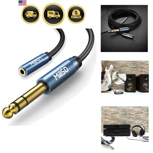 Adaptateur Audio 1/4 à 3.5mm Adaptateur Casque 16 pieds Stéréo Jack Câble pour Guit... - Photo 1 sur 9