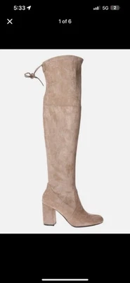 Pierre Dumas Mujer Alessia-2 Taupe Imitación Gamuza Bota Alta Sobre la Rodilla Talla 9M Foto 1 de 4