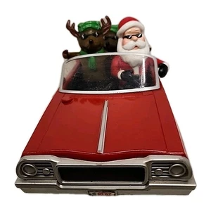 Old School 93 Christmas LOW RIDER Red Impala Santa & 2 Reindeer Homies, Animated - Picture 1 of 9