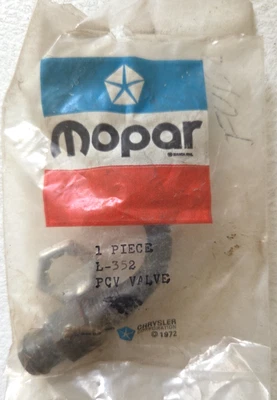 **** VÁLVULA PCV CHRYSLER PLYMOUTH DODGE ORIGINAL MOPAR L-352 2808441 1961-1969 - NUEVA Foto 1 de 4
